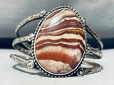 Layers Of Ancient Sand!! Vintage Native American Navajo Agate Sterling Silver Bracelet-Nativo Arts