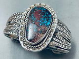 Rare Red Mountain Turquoise Vintage Native American Navajo Sterling Silver Bracelet-Nativo Arts
