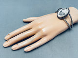 Completely Hand Carved Vintage Native American Navajo Sterling Silver Bracelet-Nativo Arts