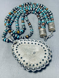 One Of The Best Vintage Native American Navajo Turquoise Sterling Silver Bead Necklace-Nativo Arts