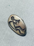 Traditional Vintage Native American Navajo Sterling Silver Kokopelli Tie Tack-Nativo Arts