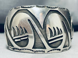 97 Grams Heavy Monster Vintage Native American Navajo Wave Sterling Silver Bracelet - Wow!-Nativo Arts