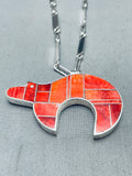 Spiny Shell Native American Navajo Bear Sterling Silver Necklace-Nativo Arts