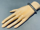 Impressive Native American Navajo Signed Sterling Silver Waylen Plummer Bracelet-Nativo Arts