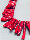 305 Grams Gorsous Native American Navajo Coral Sterling Silver Bead Necklace-Nativo Arts