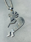 Big Dancing Kokopelli Vintage Native American Navajo Sterling Silver Necklace-Nativo Arts