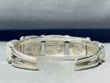 Native American Rare Pauite Tribe!! Vintage Gaspeite Sterling Silver Bracelet-Nativo Arts