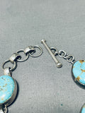 Fabulous Vintage Native American Navajo #8 Turquoise Mine Sterling Silver Link Bracelet-Nativo Arts