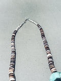 Magnificent Native American Navajo Turquoise And Shell Sterling Silver Necklace-Nativo Arts