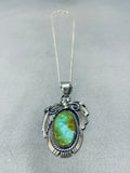 Astonishing Vintage Native American Navajo Royston Turquoise Sterling Silver Necklace Signed-Nativo Arts