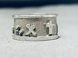 Sensational Vintage Native American Navajo Sterling Silver Stations Of The Cross Ring-Nativo Arts