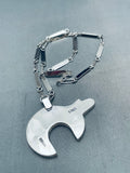 Spiny Shell Native American Navajo Bear Sterling Silver Necklace-Nativo Arts