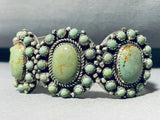 Totally Fab!! Vintage Native American Navajo Green Turquoise Satellite Sterling Silver Bracelet-Nativo Arts