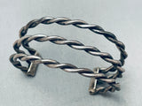 Hand Twisted Roped Vintage Native American Navajo Sterling Silver Bracelet-Nativo Arts