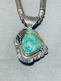 Draper Native American Navajo Family Vintage Native American Navajo Turquoise Sterling Silver Necklace-Nativo Arts
