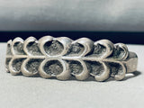 Waves Of Water Vintage Native American Navajo Thick Sterling Silver Bracelet Cuff-Nativo Arts