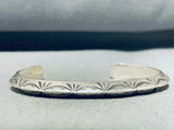 Important Vintage Native American Navajo Signed Alvin Toadacheena Sterling Silver Bracelet-Nativo Arts