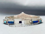 Crown Of Inlay Vintage Native American Navajo Spiderweb Turquoise Sterling Silver Clasp Bracelet-Nativo Arts