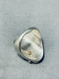 Outstanding Vintage Native American Navajo Pilot Mountain Turquoise Sterling Silver Ring-Nativo Arts