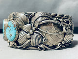 Gary Johnson!! Vintage Native American Navajo Red Mountain Turquoise Sterling Silver Bracelet-Nativo Arts