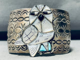 Arkie Nelson Owl Vintage Native American Navajo Turquoise Inlay Bracelet Cuff Old Important-Nativo Arts