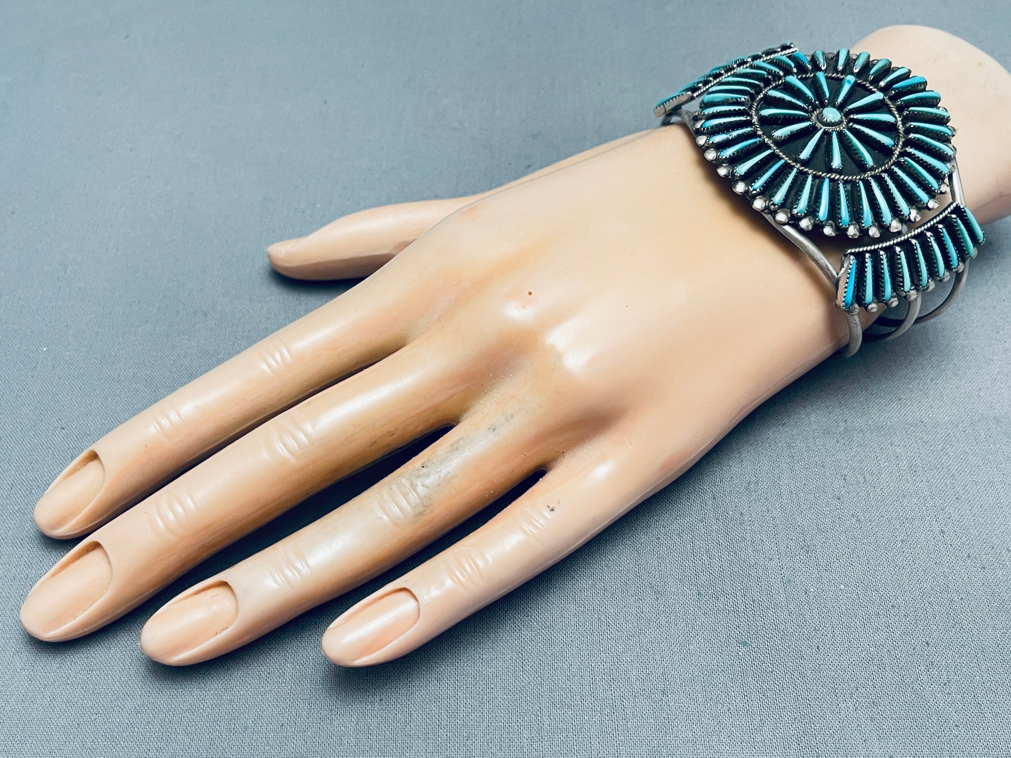 Rare Wallace Vintage Native American Zuni Turquoise Sterling