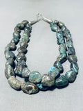 143 Gram Vintage Santo Domingo Blue Green Turquoise Sterling Silver Necklace-Nativo Arts