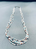 Delicate Vintage Santo Domingo Turquoise Heishi Sterling Silver Necklace-Nativo Arts
