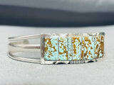 Rare Turquoise Mine Native American Navajo #8 Sterling Silver Bracelet Cuff-Nativo Arts