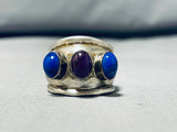 Exquisite Vintage Native American Navajo Sugulite Lapis Sterling Silver Ring-Nativo Arts