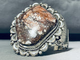 Joe Tso (d) Vintage Native American Navajo White Water Agate Sterling Silver Bracelet Cuff-Nativo Arts