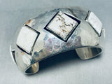 One Of The Most Unique Vintage Native American Navajo White Turquoise Sterling Silver Bracelet-Nativo Arts