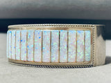 Excellent Native American Zuni Signed Inlay Synthetic Opal Sterling Silver Bracelet-Nativo Arts