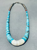Native American Spectacular Authentic Vintage Santo Domingo Turquoise Sterling Silver Necklace-Nativo Arts