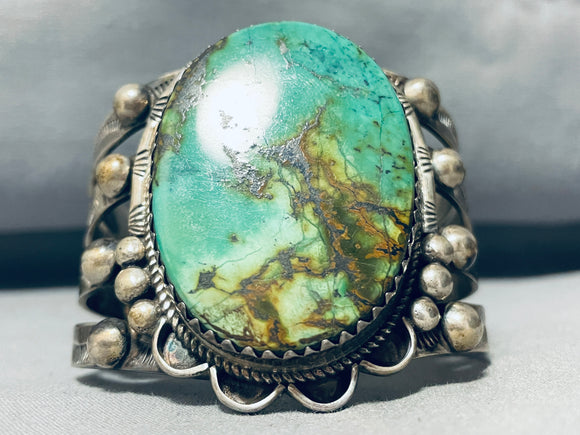 117 Gram Mind Blowing Vintage Native American Navajo Royston Turquoise Sterling Silver Bracelet-Nativo Arts