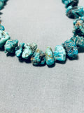 Unbelievable Vintage Native American Navajo Turquoise Chunks Sterling Silver Necklace-Nativo Arts