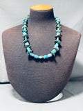 One Of The Most Unique Ever Vintage Native American Navajo Turquoise Sterling Silver Necklace-Nativo Arts