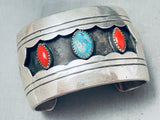 Impressive Vintage Native American Navajo Shadowbox Turquoise Sterling Silver Bracelet-Nativo Arts