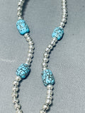 Native American Important Vintage Francisco Gomez Turquoise Sterling Silver Necklace-Nativo Arts