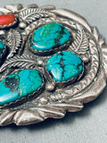 71 Grams Heavy Spiderweb Turquoise Vintage Native American Navajo Sterling Silver Buckle-Nativo Arts