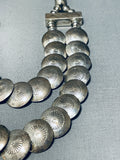 Top Shelf!!! Vintage Native American Navajo Sterling Silver Bead Double Strand Necklace-Nativo Arts