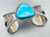 Brilliant Vintage Native American Navajo Morenci Turquoise Sterling Silver Butterfly Cuff-Nativo Arts