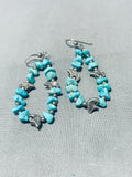 Wonderful Vintage Native American Navajo Turquoise With Silver Bears Sterling Silver Earrings-Nativo Arts