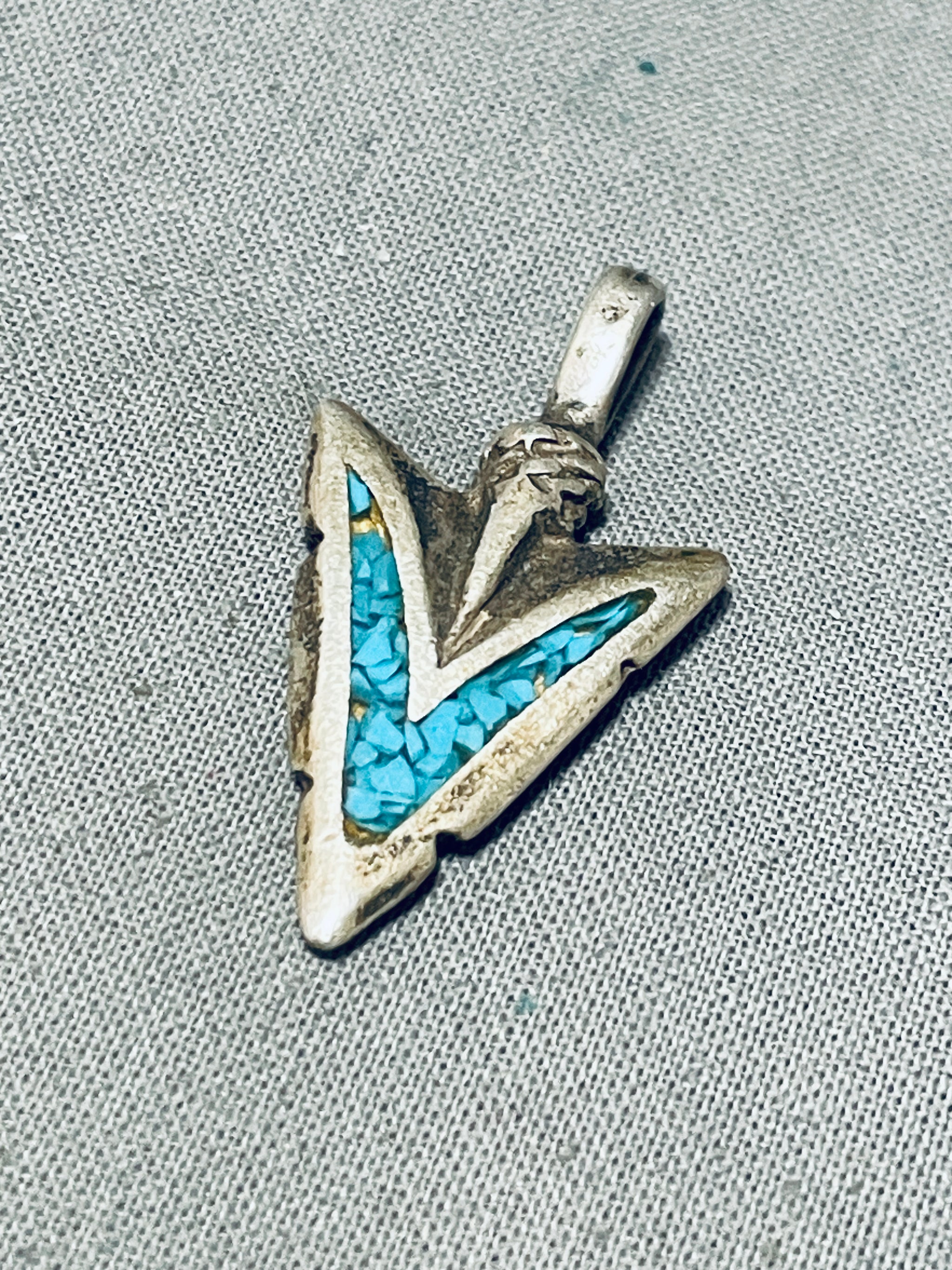 Rare Vintage Native American Navajo Turquoise Chip Inlay Sterling Silv –  Nativo Arts