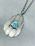 Outstanding Vintage Native American Navajo Morenci Turquoise Sterling Silver Necklace-Nativo Arts