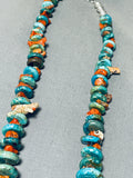 Stellar Vintage Signed Native American Navajo Inlay Jet Turquoise Cosmic Bear Necklace-Nativo Arts