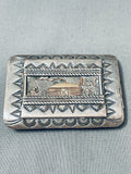 Sturdy 74 G Vintage Native American Navajo Gold Sterling Silver Intricate Buckle-Nativo Arts