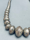Rare Signed Vintage Native American Navajo Hand Tooled Sterling Silver Necklace-Nativo Arts