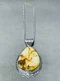 Rare Native American Navajo Signed Manassa Turquoise Sterling Silver J Nelson Necklace-Nativo Arts