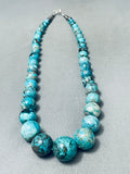 Balls Of Spider Web Turquoise Vintage Native American Navajo Sterling Silver Necklace-Nativo Arts